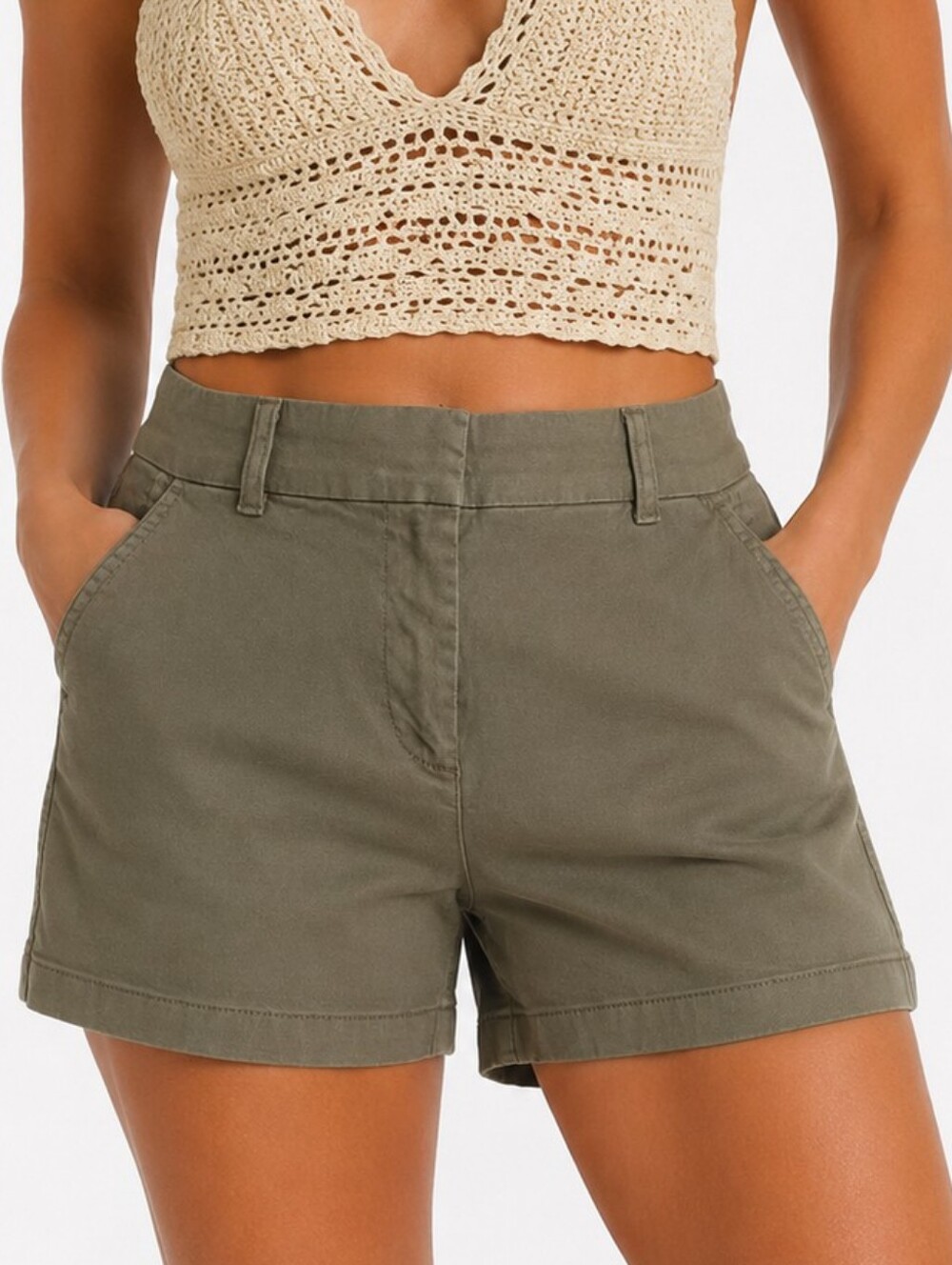 J.Crew NWT Size 10 Re-Imagined Sustainable Stretch Khaki Shorts